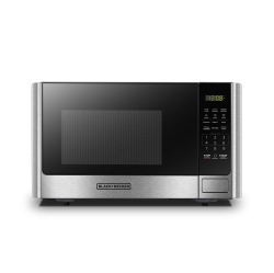 BLACKDECKER Black+Decker Digital Microwave Oven With Turntable Push-Button Door, Child Safety Lock, Stainless Steel, 0.9 Cu Ft