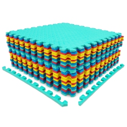 COSTWAY 24 Tiles 1/2" Puzzle Floor Exercise Mat Interlocking Anti-Slip Eva Foam Gym