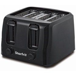 STARFRIT - 4 Slice Toaster, 6 Browning Settings In Black