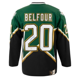AJ SPORTS Ed Belfour Autographed Dallas Hockey Throwback Jersey