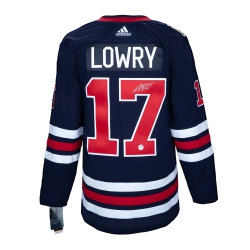 AJ SPORTS Adam Lowry Signed Winnipeg Jets Heritage Classic Adidas Jersey In Multicolor