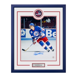 AJ SPORTS Teemu Selanne Autographed Winnipeg Hockey Puck Logo 26X32 Frame In Multicolor
