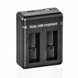 ULTIMAXX Battery Dual Charger Charging Box for Gopro Hero 9 Camera Accessories In Black
