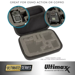ULTIMAXX Medium Water Resistant Travel Carry Case for Dji Osmo Action And Gopro Hero
