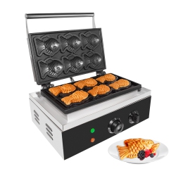 GORILLAROCK Gr-226 Taiyaki Fish Waffle Maker | Electric Taiyaki Machine | 6 Small Fish-Shaped Waffles | Nonstick Coating | 110V
