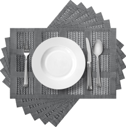 CANADIAN LINEN Place Mats, 9"x 6.5", Heat Resistant Easy to Clean Non Slip Waterproof Stain Resistant Placemats for Dining Table Set Of 6PCs