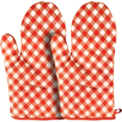 CANADIAN LINEN Oven Mitts, 180°C Heat Resistant Cotton Non Slip Gripterrycloth Oven Gloves for Kitchen Cooking Baking Microwave Grilling Bbq