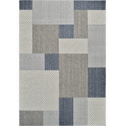 RUG BRANCH Hogar Geometric Abstract Indoor Outdoor Area Rug, Grey In Blue