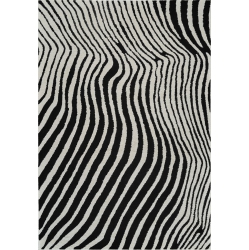 RUG BRANCH Domus Modern Zebra Print Indoor Area Rug, Cream - In Black