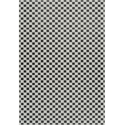 RUG BRANCH Maise Modern Checkered Indoor Outdoor Area Rug, Black In White