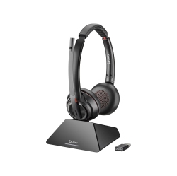 HPI POLY Savi 8220 On-Ear Noise Cancelling Wireless Bluetooth Headset With Mic - (77T33Aa#aba) In Black