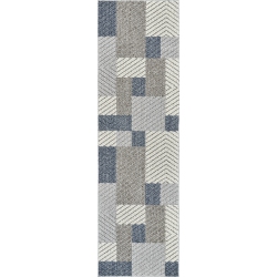 RUG BRANCH Hogar Geometric Abstract Indoor Outdoor Area Rug, Grey In Blue