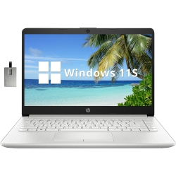 HP Premium 14" Stream HD Laptop, Intel Celeron N4120, 64GB Emmc, 8GB Ram, HD Webcam, Uhd Graphics, Bluetooth, 1 Year Office 365, Win 11S, Silver