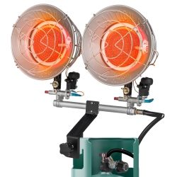 COSTWAY 30, 000 Btu Dual Head Tank Top Outdoor Heater With Adjustable Heat Settings