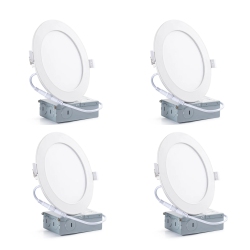 STRAK Led 8-Inch 3Cct Slim Panel Downlight Lights \w Junction Box, 3000K/4000K/5000K Color Selectable Ceiling Lights, 18W 1700Lm Dimmable Led Pot