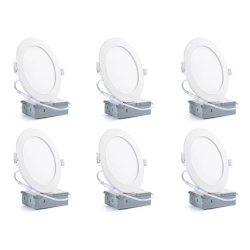 STRAK Led 8-Inch 3Cct Slim Panel Downlight Lights \w Junction Box, 3000K/4000K/5000K Color Selectable Ceiling Lights, 18W 1700Lm Dimmable Led Pot