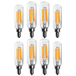 STRAK E12 Led Bulb Warm 2700K T25 400Lm 4W, 40W Equivalent, Dimmable Light Bulbs, E12 Candelabra Base for Chandelier Light Bulbs, Ceiling Fan, Wall