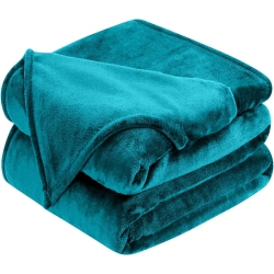 CANADIAN LINEN Flannel Fleece Blanket, 66"x90" Twin Size, Lightweight Warm Moisture Wicking Ultra Soft Plush Fuzzy Throw Blankets for All Season