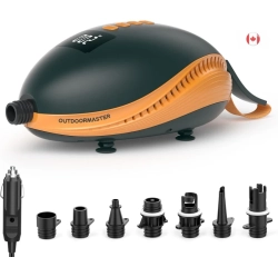 OUTDOORMASTER 20Psi High Pressure Sup Air Pump The Dolphin | Quick Inflator & Auto-Off, 12V Dc Car Connector