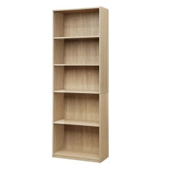 MAINSTAYS 5-Shelf Bookcase With Adjustable Shelves, Multiple Colors, 71" Tall, Birch