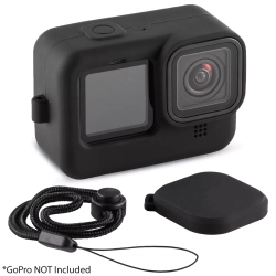 ULTIMAXX Protective Silicone Sleeve Rubber Case + Lanyard for Gopro Hero9 Hero10 Hero11