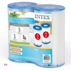 INTEX Rc65I Type A Filter Cartridge for Pools, Twin Pack | High-Performance Pool Filtration In White