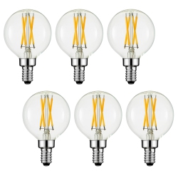 STRAK Led Dimmable G12.5 Candelabra Bulb, 4W (40W Equivalent), 3000K Soft White, 400Lm, Clear Globe E12 Base Incandescent Bulb, 90+Cri Cul/ul Listed