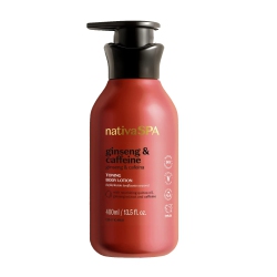 NATIVA SPA By O Boticário Ginseng & Caffeine Toning Body Lotion, Fragranced Moisturizer Enriched \w Purified Quinoa Drops to Boost Hydration, 13.5