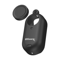 ULTIMAXX Protective Silicone Cover With Lens Cap & Strap (Black) for Insta360 Go3
