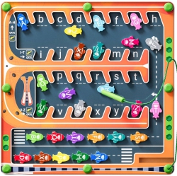 VECELOLIBILIS Magnetic Alphabet Wooden Puzzle Board, Montessori Educational Fine Motor Toy for 3-6 Year Old Toddlers