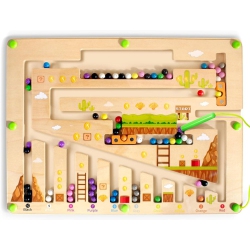 VECELOLIBILIS Magnetic Color And Number Maze Wooden Learning Educational Counting Matching Puzzle Board, Motor Skills Montessori Toys & Activity