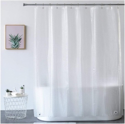 CANADIAN LINEN 3D Peva Shower Curtain Linen 72"x72", Heavy Duty Thickness Waterproof Clear Shower Line Use With Or Without Curtain Home Bathtoom