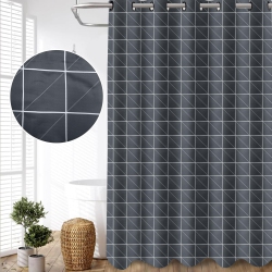 CANADIAN LINEN Hookless Shower Curtains, 72"x72", Mildew Water Resistant Washable Polyester Bathtub Shower Curtains for Bathroom Box In Black