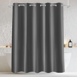 CANADIAN LINEN Hookless Shower Curtains, 72"x72", Mildew Water Resistant Washable Polyester Bathtub C-Clip Magnet Bottom Shower Home Bathroom