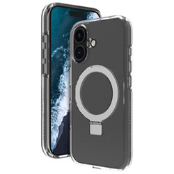Dbramante1928 Iceland Ultra D3O Kickstand Fitted Hard Shell Case with MagSafe for iPhone 16 - Clear