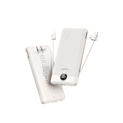 HLD Portable Charger for Iphone Built In Cables Fast Charging USB C Slim 10000 Power Bank, Wall Plug USB Battery Pack for Iphones, Ipad, Samsung More