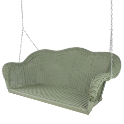 NORTHLIGHT 50" Moss And Silver Resin Wicker Swing With Chain In Green
