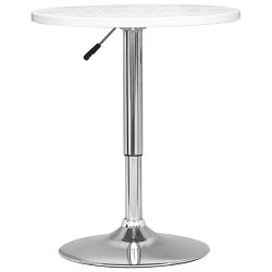 CORLIVING Contemporary Round Bar Table - In White
