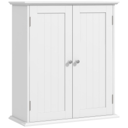 HOMCOM Medicine Cabinet, 3-Tier Bathroom Wall Cabinet With Adjustable Shelf And 2 Doors, Space Saver Bathroom Cabinet Over Toilet In White