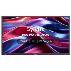 SYLVOX Outdoor Tv, 65" Full Sun Smart Outdoor Tv, Ip55 Waterproof, Voice Remote, 2000Nits Weatherproof Television, Google Assistant Chromecast(Pool
