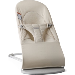 BABYBJRN Babybjorn Bouncer Balance In Soft Woven/jersey Blend Fabric - Light Beige On Light Frame In Gray