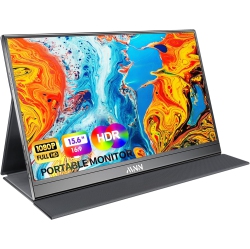 MNN Portable Monitor 15.6Inch Fhd 1080P Laptop Monitor USB C HDMI Gaming Ultra-Slim Ips Display W/smart Cover & Speakers
