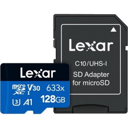 LEXAR High-Performance 633X 128GB Microsdxc Uhs-I Card With Sd Adapter (Lsdmi128Bbnl633A)