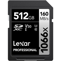 LEXAR Professional 1066X 512GB Sdxc Uhs-I Card Series, Up to 160Mb/s Read In Silver