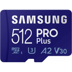 SAMSUNG Pro Plus Microsd Memory Card + Adapter, 512GB Microsdxc, Up to 180 Mb/s, Full HD & 4K Uhd, Uhs-I, C10, U3, V30, A2 for Android Phones