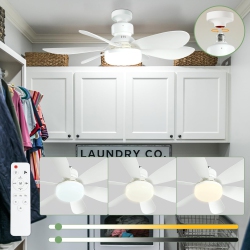 ULTREND Socket Screw-In Ceiling Fan With Light And Remote - 20.5" 3-Speed Fan, Dimmable Led, E26 Base - Ideal for Kitchen, Bedroom, And Small Spaces