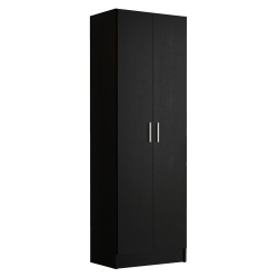 MADESA Modern Pantry Storage Cabinet Armoire Closet With 2 Doors And 5 Utility Shelves 23"l Wooden Organization Unit - In Black