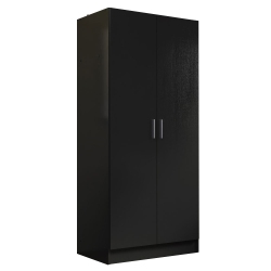 MADESA 2 Door Storage Cabinet With Ample Shelf Space 31"l Utility Armoire Closet Modern Entryway And Bedroom Organization Unit - In Black