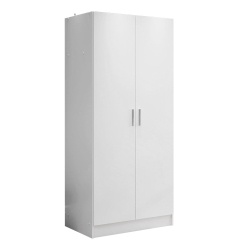 MADESA 2 Door Storage Cabinet With Ample Shelf Space 31"l Utility Armoire Closet Modern Entryway And Bedroom Organization Unit - In White