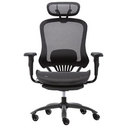 TygerClaw High Back Mesh Chair with Adjustable Arms - Black